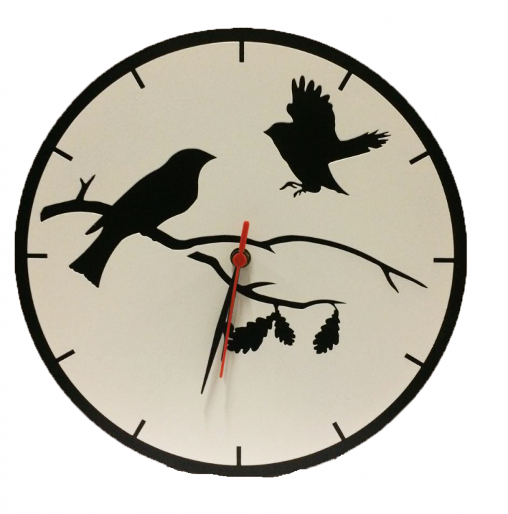 Часы металлические "Птицы на ветке"